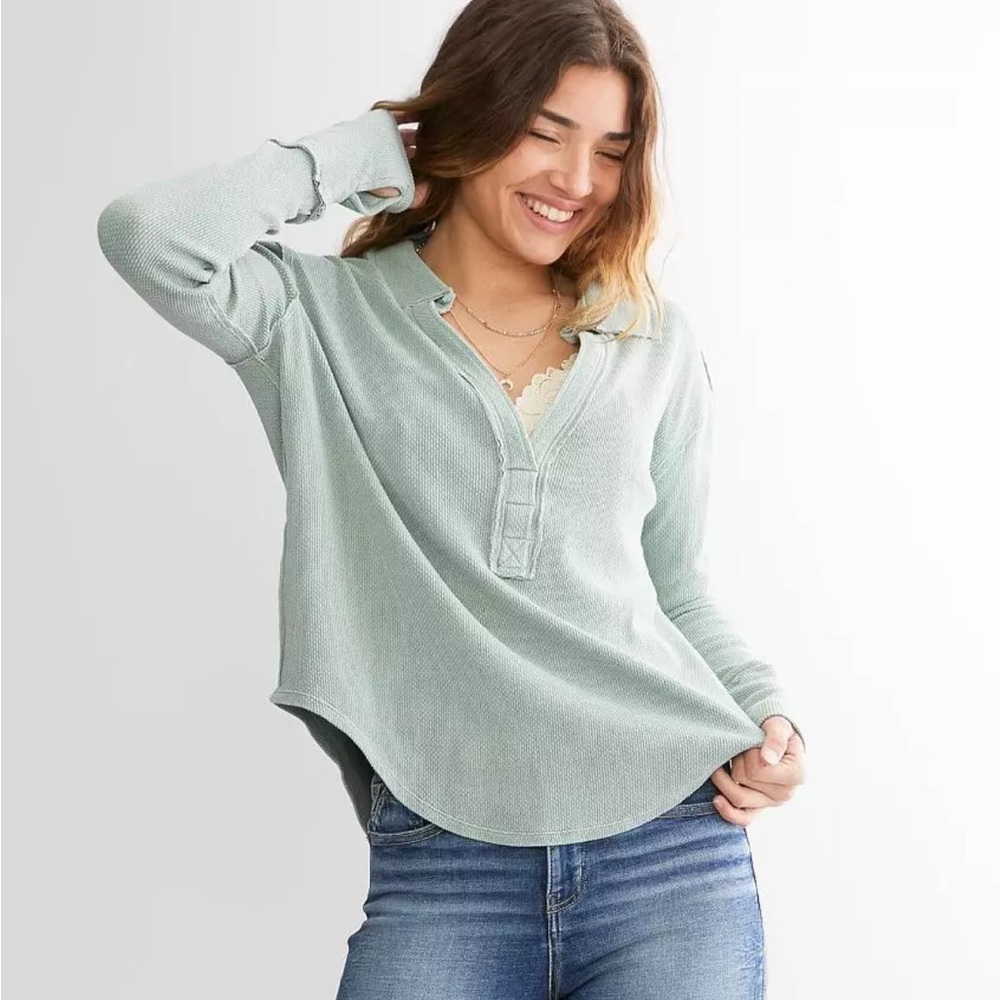 Free People Anakin Thermal Top in Still Pond Medium NWOT
